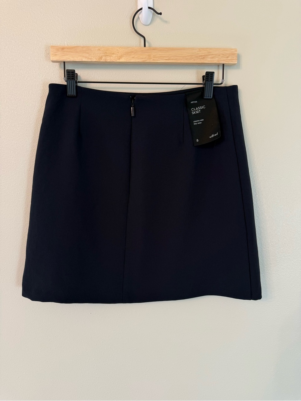 Aritzia Wilfred Classic Mini Skirt Navy High Rise NWT Size 8 - Picture 7 of 10
